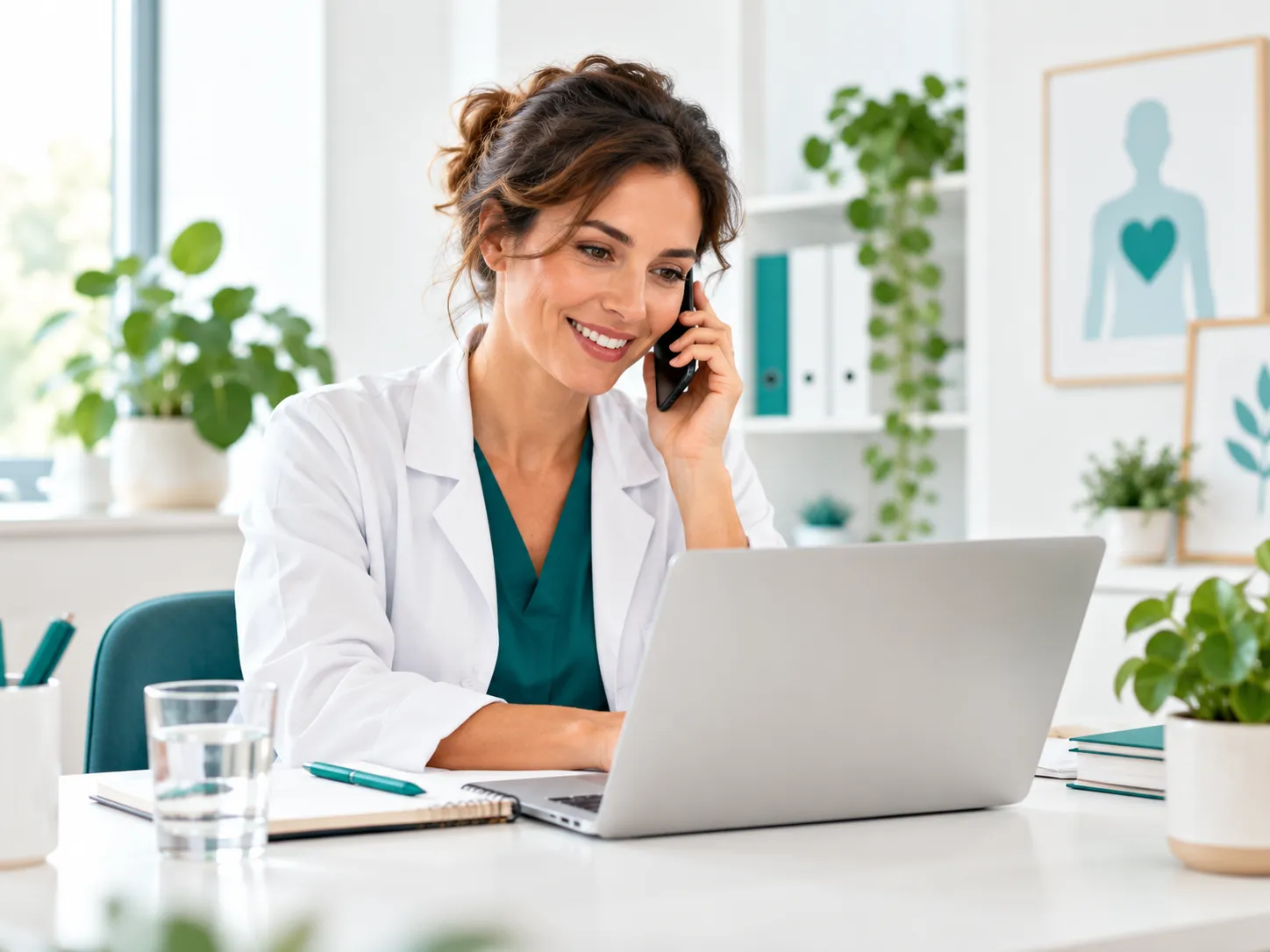 Zorgprofessional helpt een bezoeker tijdens een persoonlijk gesprek over gezondheid en welzijn.